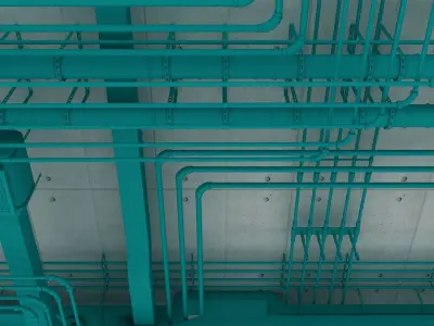 Pipes industrial ceiling 3D model purchase