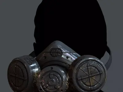 Gas mask helmet 3d model scifi Low-poly Low-poly 3D model Low-poly 3D model 35