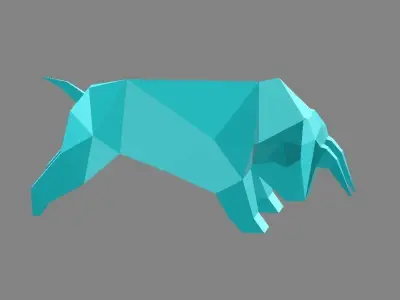 Origami Ox Low-poly 3D model