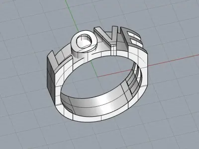 Stylish Love Ring Design for Gold  3D print model
