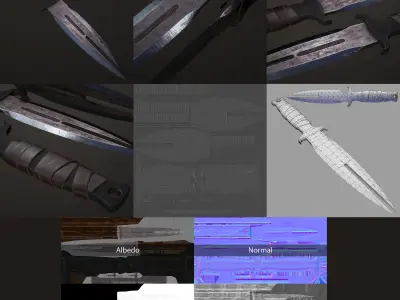 Knife Combat 3D model 3D model