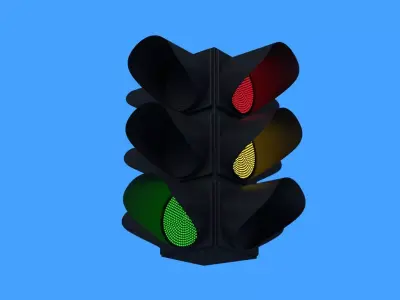Animated traffic light 3D model 3D model