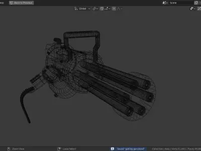Gatling Gun handheld Free 3D model
