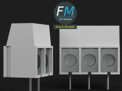 Board mounted screw terminals 3D model