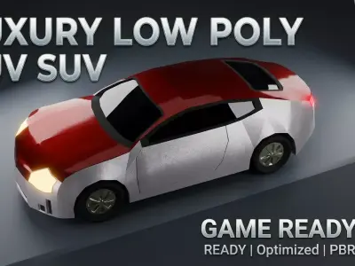  Low Poly Luxury SUV Low-poly 3D model
