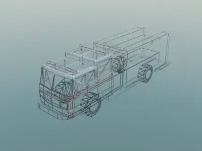Firetruck fire truck Low-poly 3D model