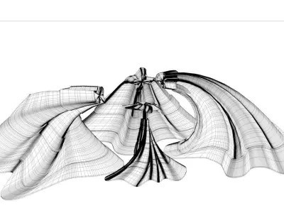 Building pair of dragons Free 3D model