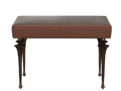 Bronze and leather bench 3D model