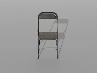 Antique Steel Chair - Metal Body 3D model