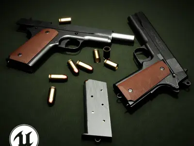 Colt 1911  Low-poly 3D model