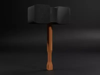 Low-poly Hammer game-ready model Low-poly 3D model