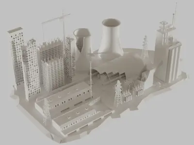 Abandoned power station 3D model