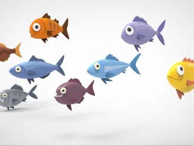 Fish Sea Collection 1 Low-poly 3D model