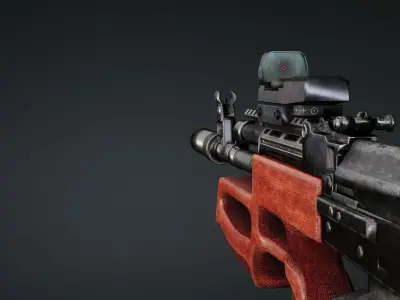 Bullpup AK Krab Low-poly 3D model