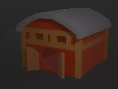Low Poly Barn Free low-poly 3D model