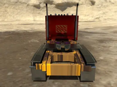 flat nose truck Low-poly 3D model