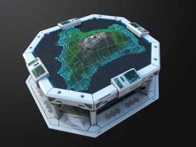Sci-fi Table PBR 3D model