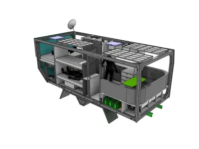 camper model box  for RC truck fully 3d printable STL 3D print model