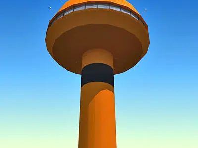 Orange Control Tower Building  3D model