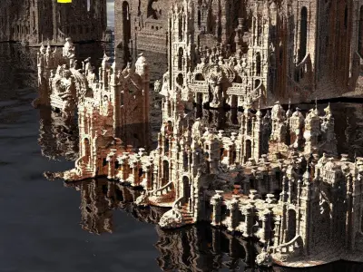 Ancient Stone Ruins Temples Tower 4 3D model