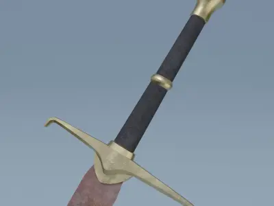 Sword two swords Low-poly 3D model