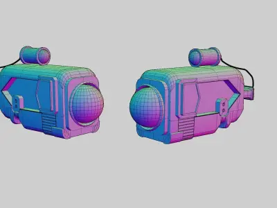 Sci-Fi Robo-Rifle gun for game bubble gun  game ready Low-poly 3D model