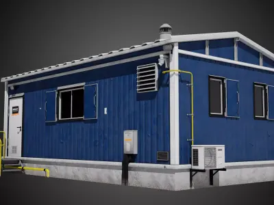 Construction Site Office Container Industrial Prop 3D model
