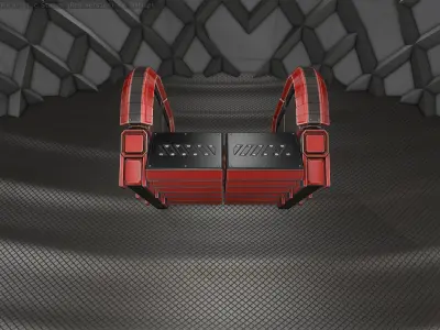 Sci-Fi Stairs - 30 - Red Version Low-poly 3D model