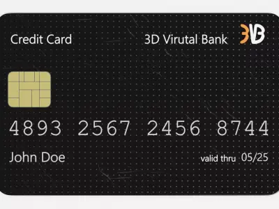 Credit Card V1 - Generic Payment Prop with Custom Design 3D model