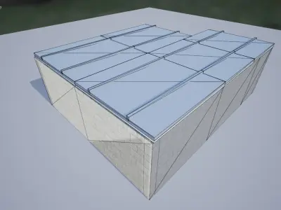 Low-poly 3D model garage Free low-poly 3D model