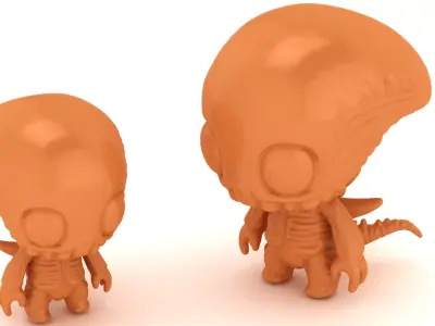 Alien Creature Figure  Funko Pop Style 3D print model