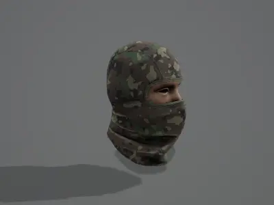 Balaclava camouflage mask Low-poly 3D model