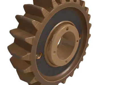Metallic Gear Cogwheel Engine Part 3D model