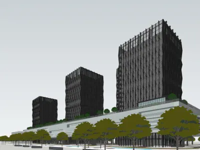 SU model of commercial office building in Qinhuai 3D model
