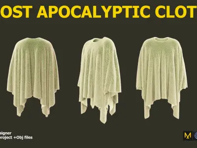 12 POST APOCALYPTIC CLOTHES Low-poly 3D model