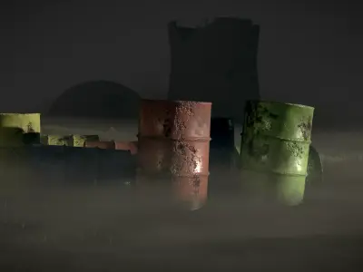 PBR Rusty Industrial Barrel Pack Free low-poly 3D model