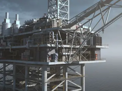 oil platform 3D model 4