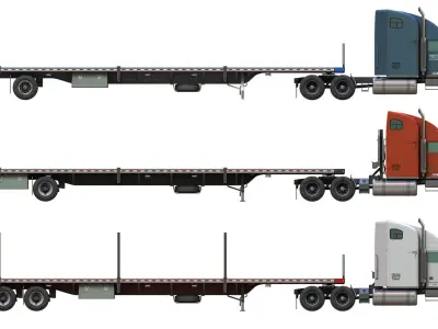 Freightliner Classic XL trucks 3D Model Pack