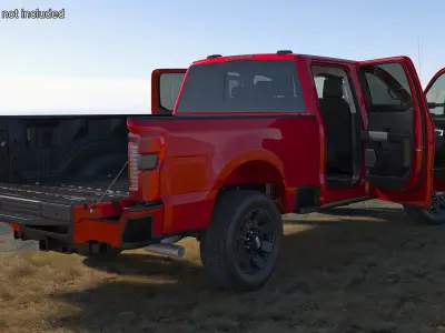 Ford Super Duty F-550 Lariat 2023 Red Rigged 3D model