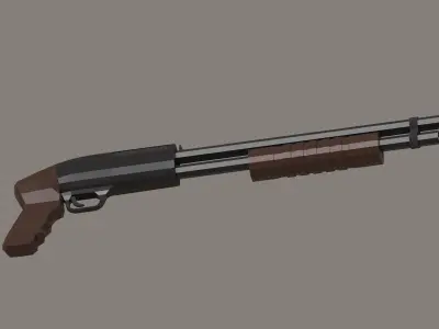 Shotgun Low-poly 3D model shop