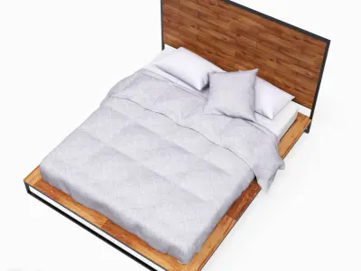 Logan Industrial Bed by West Elm 3D model