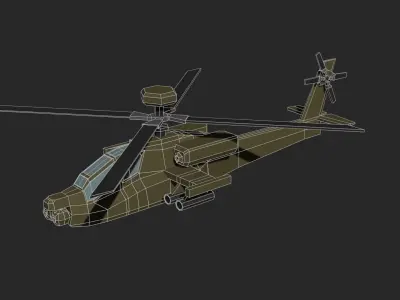 Low Poly AH-64D Apache Low-poly 3D model