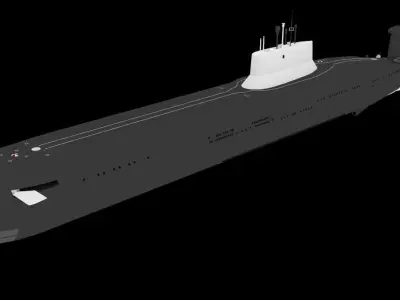 Red October Submarine Free 3D model