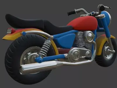 Cartoon Motorcycle 3D Model 3D model 4