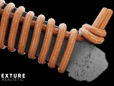 Knife Game Ready Model Realistic rope Low-poly 3D model
