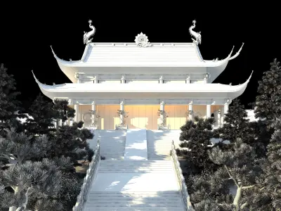 China temples church Historical sites palace Tang dynasty 3D model