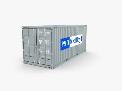 20ft Shipping Container PO Nedlloyd v2 3D model by dragosburian