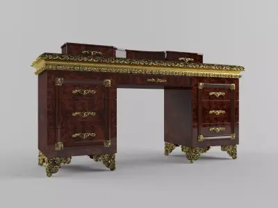 makeup tables and chairs 3D model