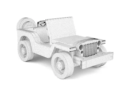 Wooden toy car 55 3D model