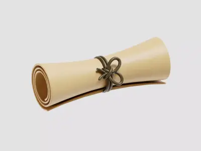 Paper Scroll Low-poly 3D model